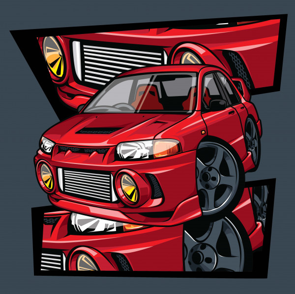 Mitsubishi Evolution Animado